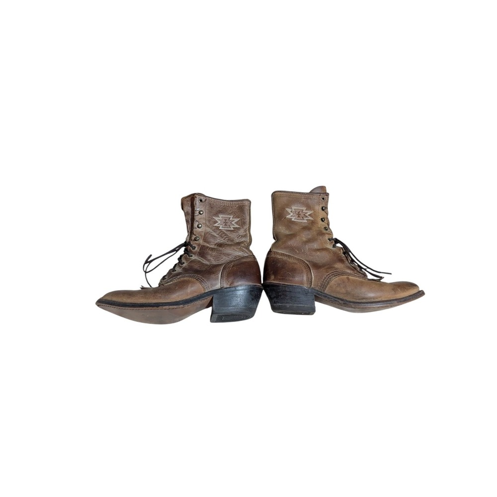 Abilene South Western Packer Boots Kiltie‎ Leather Booties Shoes Size 6M